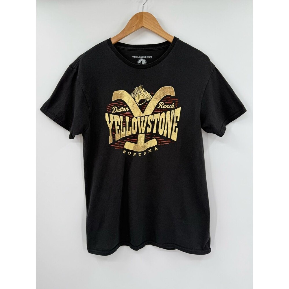 Yellowstone Dutton Ranch Cotton Graphic Short Sleeve Tee | Black | Medium